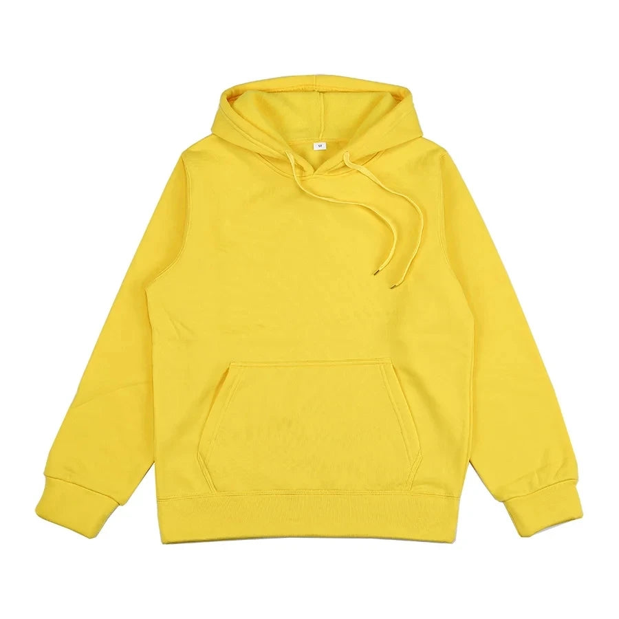 2025 unisex hooded sweatshirt men's solid color sweatshirt men's and women's long sleeved plug-in pocket pullover