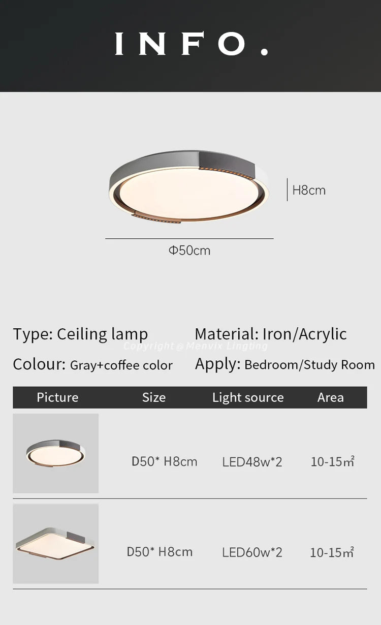 Modern LED Ceiling Lamp Bedroom Study Fixture Round White Home Art Design Indoor Decoration Living Room Lights Lustre Lighting