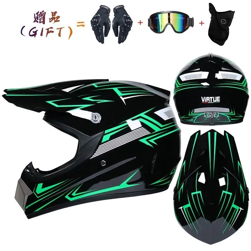 Off-road Motorcycle Helmet, Adult Motocross ATV Downhill MTB DH Helmet with Visor, DOT Approved Capacetes for Riding