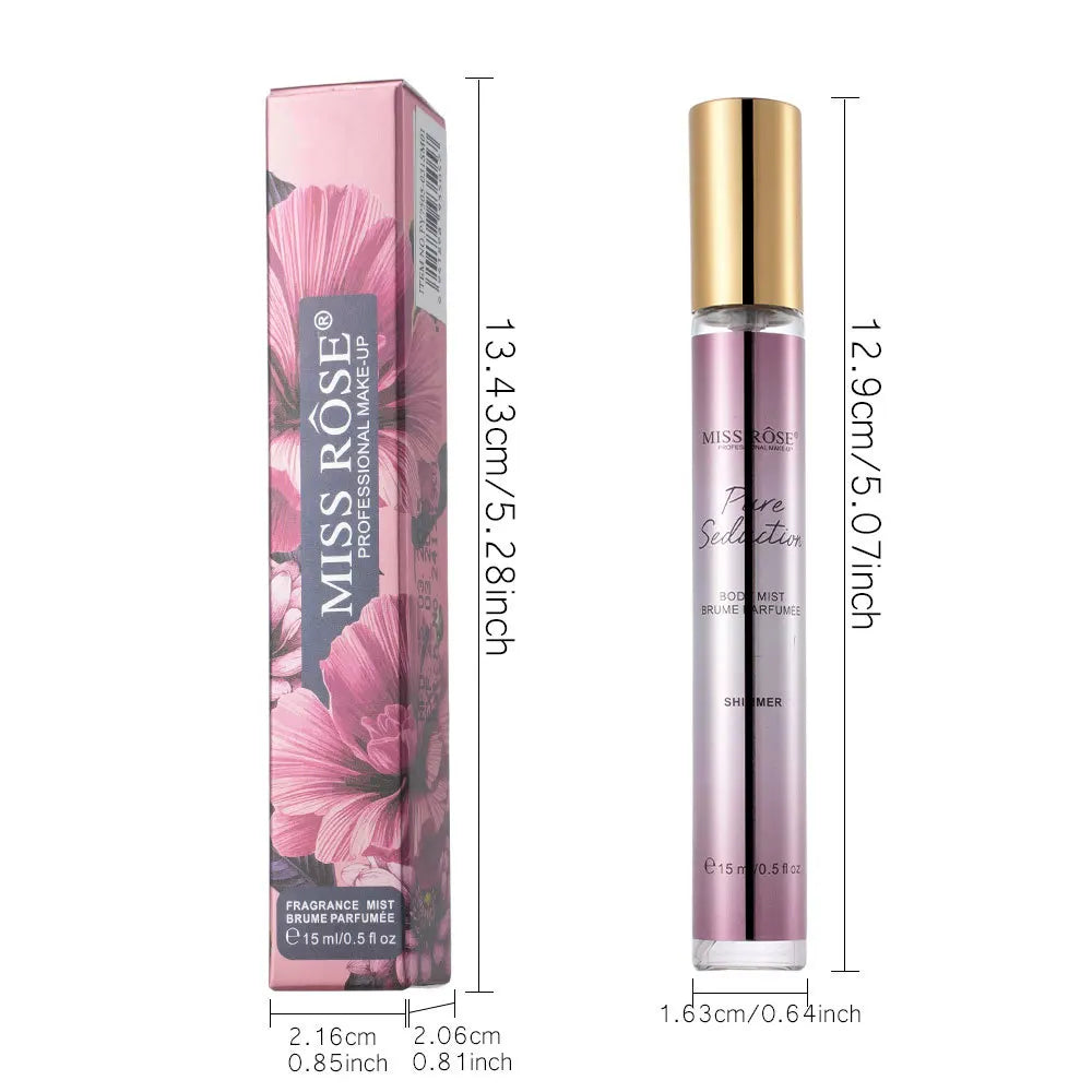 15ml Portable Shimmer Floral Perfume For Women Long‑lasting Light Fragrance Mini Scent Body Mist Daily Cosmetics