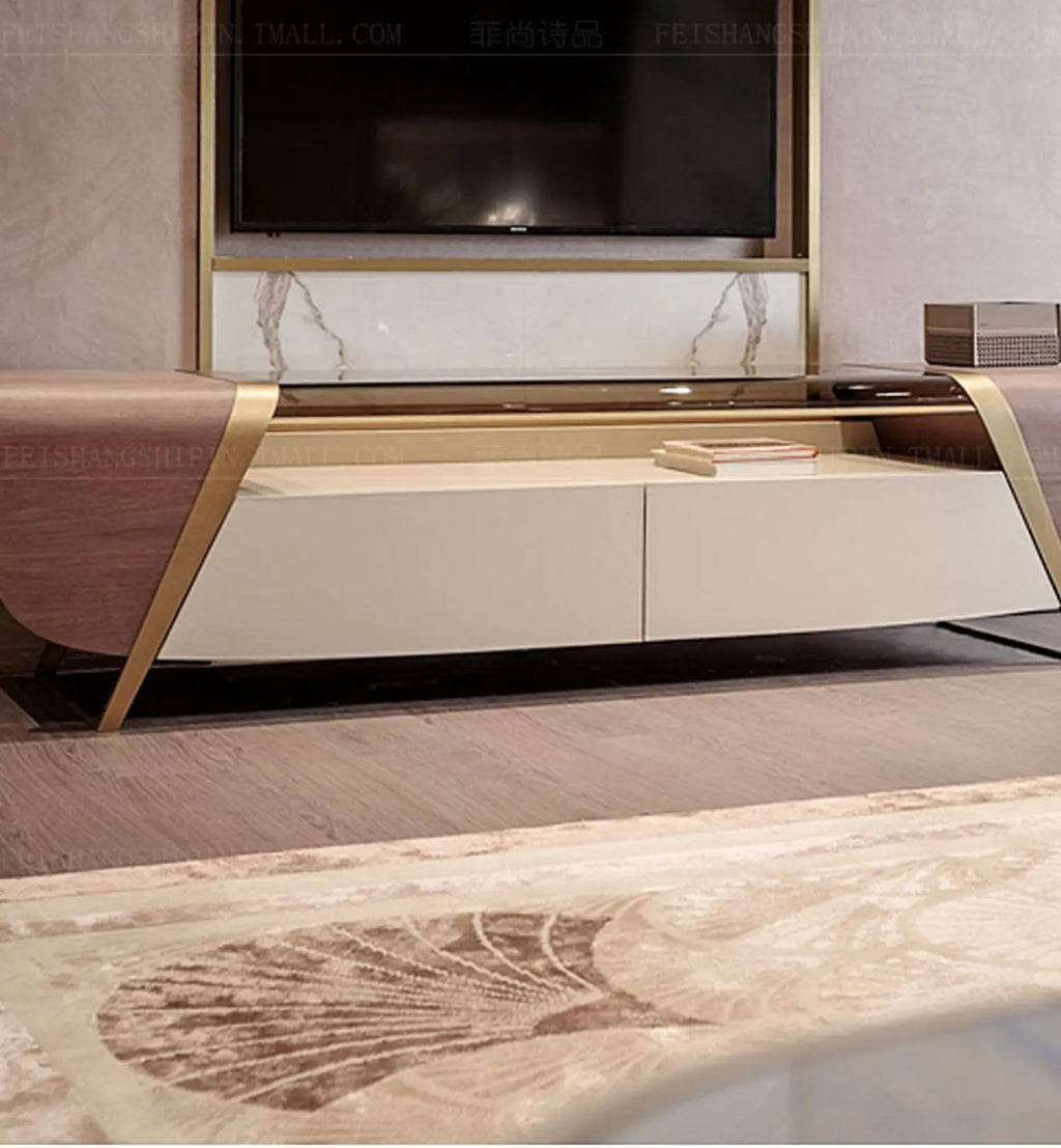 Light luxury Hong Kong-style postmodern floor cabinet Italian minimalist living room audio and video cabinet