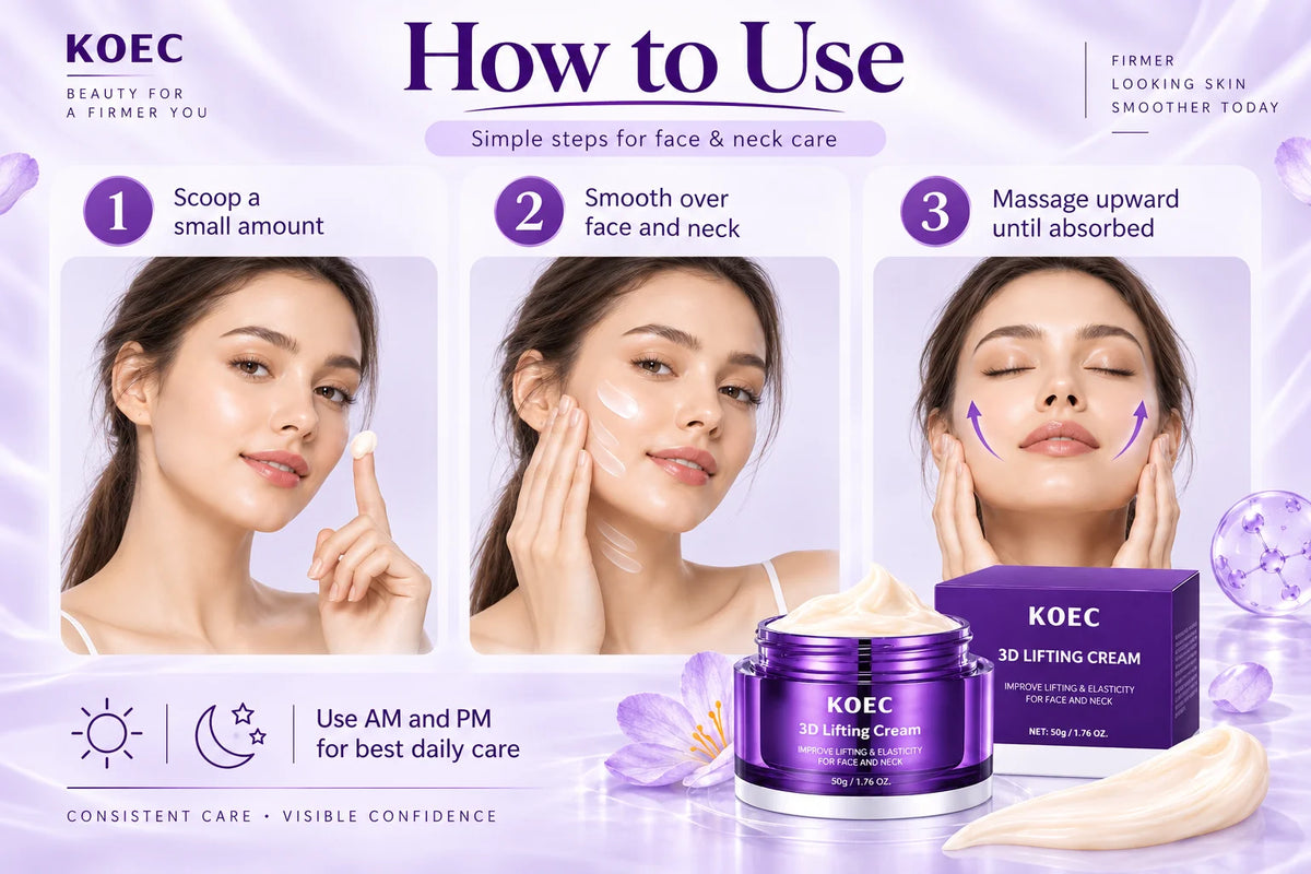 3D Lifting Cream, Firming Skin with Plant Squalane, Shea Butter & 16-Peptide Complex, Improves Uneven Skin Tone, Suitable for All Skin Types, Hydrating & Moisturizing Face Cream, 50g/1.76oz