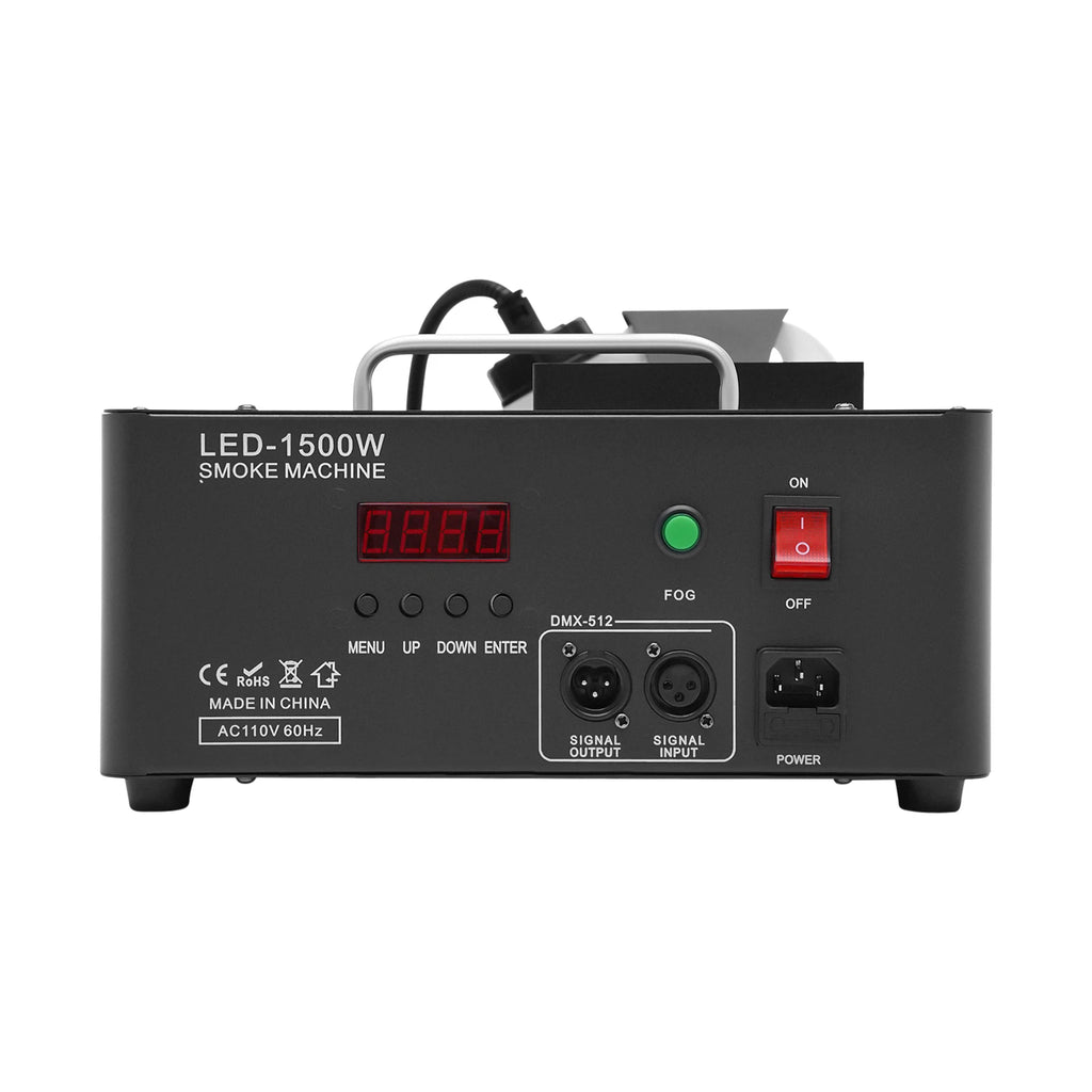 24led 1500w Column Smoke Generator 3-in-1 with Built-In Power Adapter 16.54*12.6*9.45 in Fog Smoke Machine with Remote Control Seven Light Colors 0.53 Gal Oil Tank for Wedding Haunted Houses Halloween Parties Christmas Clubs