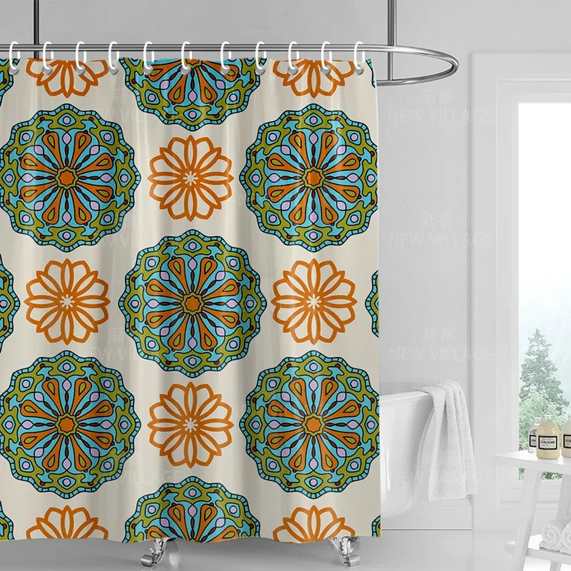 Home decoration shower curtains bathroom waterproof curtain fabric Living Room Modern Nordic Modern geometric pattern simple