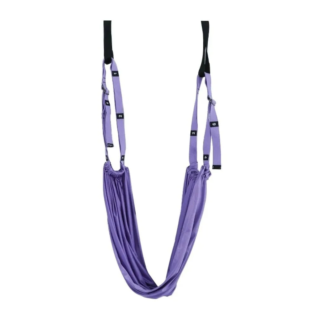 Adjustable Women Aerial Yoga Strap Elastic Stretch Door Hanging Aerial Yoga Hammock Swing Anti-Gravity Resistance Auxiliary