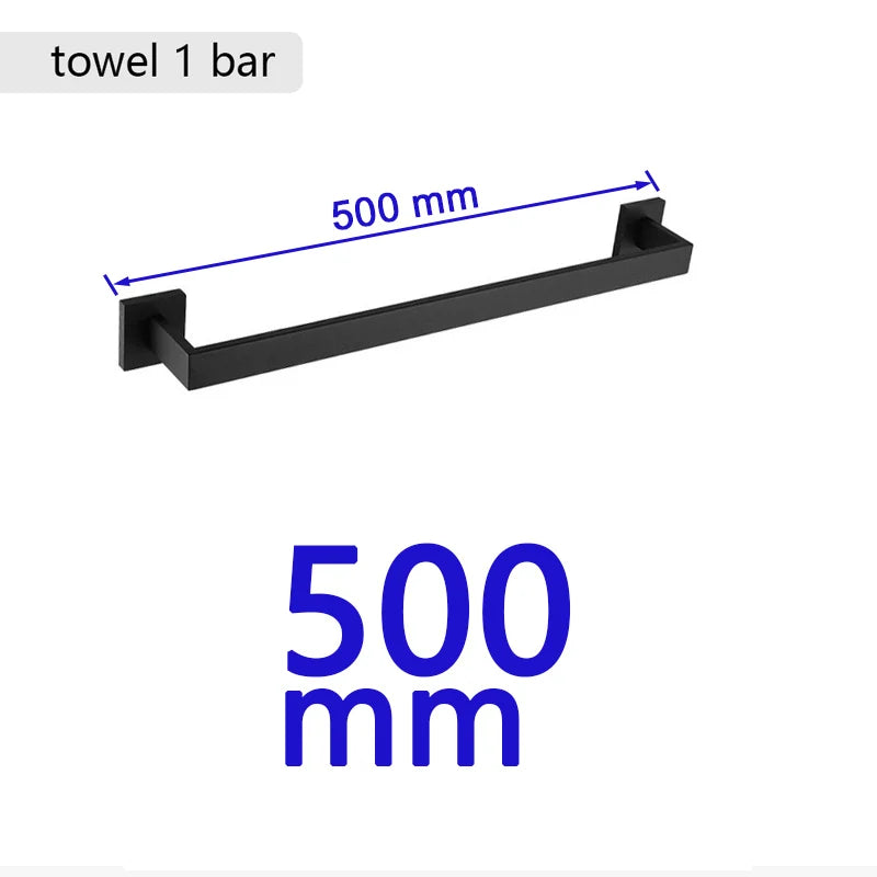 Matte Black Bathroom Hardware 304 Stainless Steel Towel Rack Toilet Paper Holder Liquid Soap Holder Towel Bar Toilet Accessories