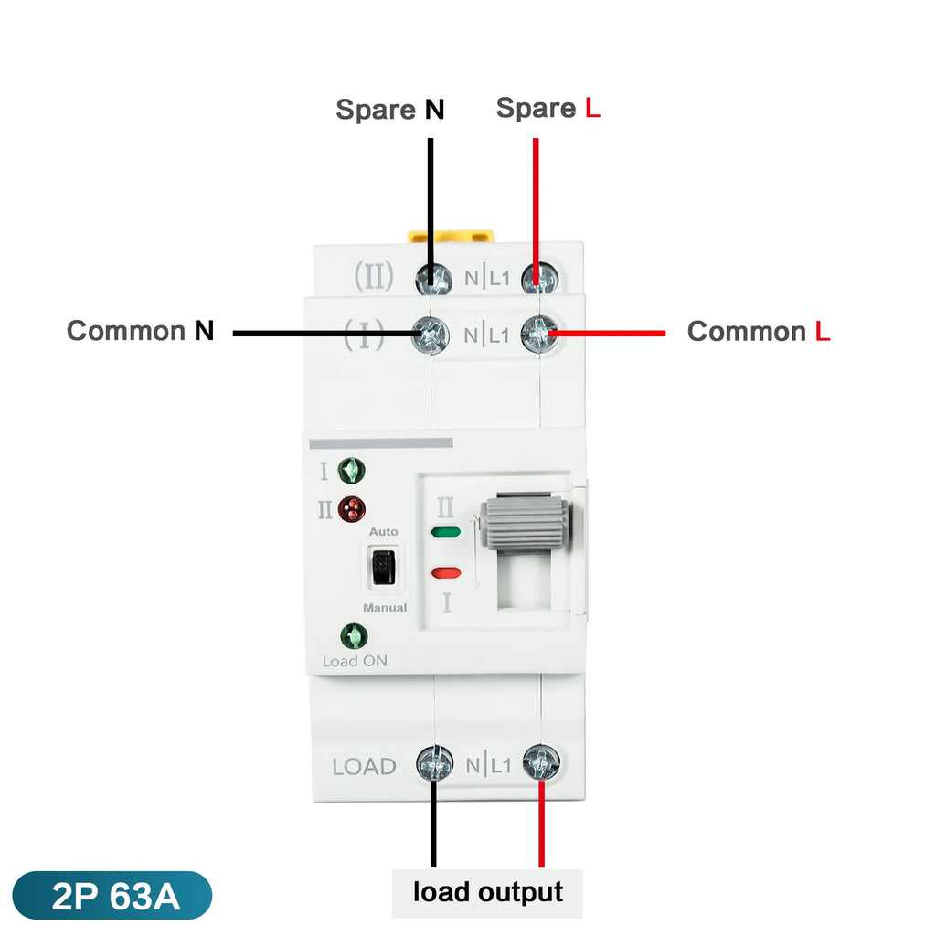 DEWIN G2R Din Rail 2P 63A ATS Dual Power Automatic Transfer Switch Electrical Selector Switches 220V Electrical Selector Switch