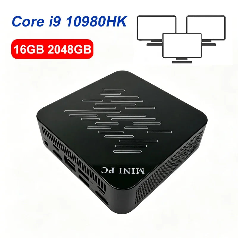 Mini PC Intel Core I9 10980H 32GB RAM 2TB SSD Mini Desktop Computer WIFI6 BT5.2 4K HD Office Gaming Study Small PC