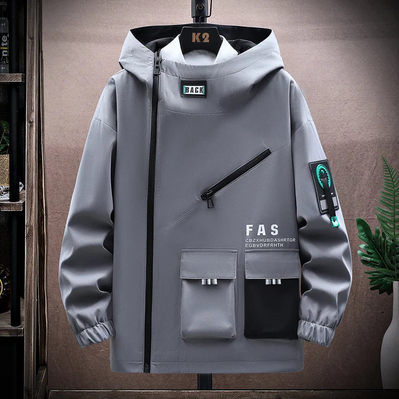 Fashion 2026 Spring Autumn Men's Casual Hooded Jackets Outdoor Zipper Windbreaker Coats Streetwear Plus Size M-4XL Tops Clothing