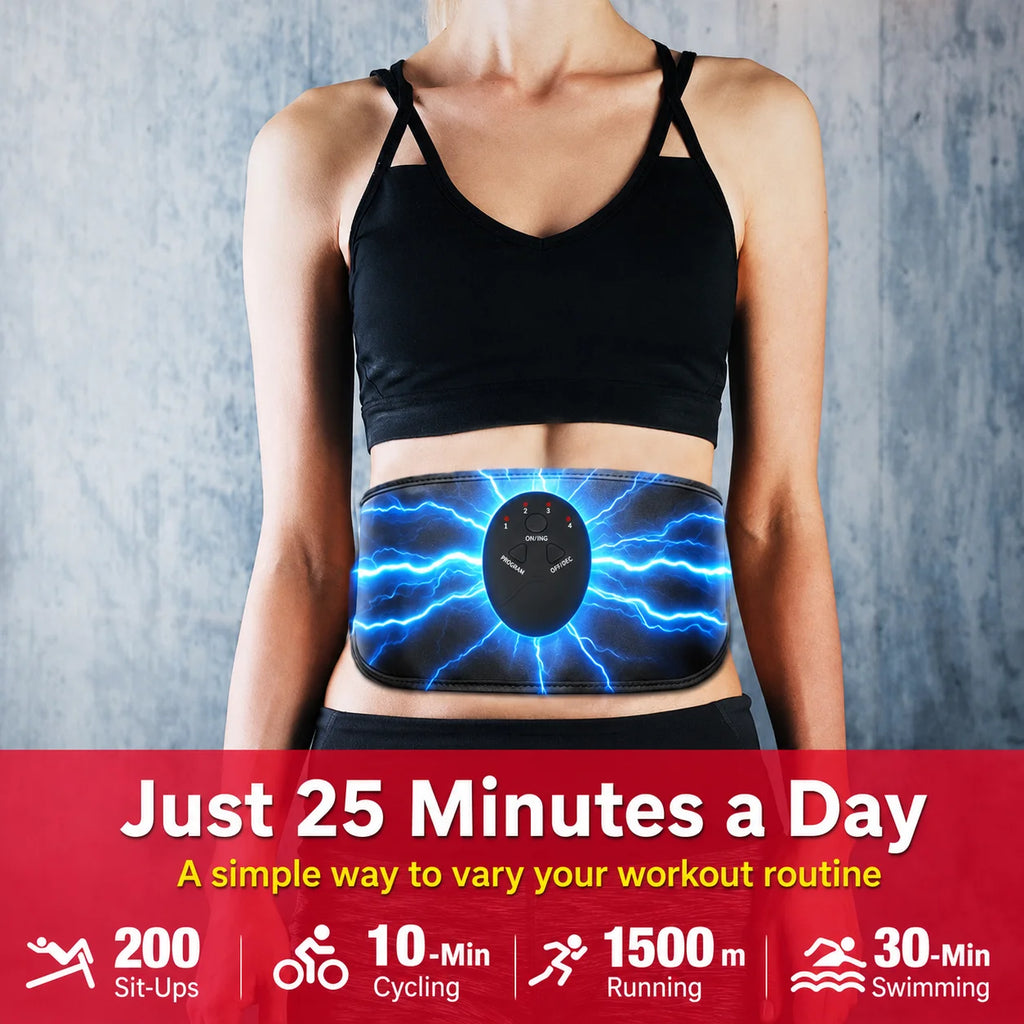 EMS Abdominal Slimming Massage Belt Fitness Waist Trainer for Belly Back Leg Arm Fat Shaping & Muscle Relief