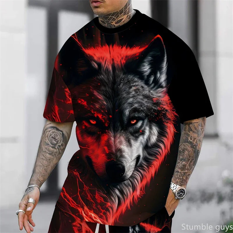2026 New Men's Oversized Anime Inspired Tee Loose Short Sleeve Soft Comfortable Fashion Sports Jersey Tops