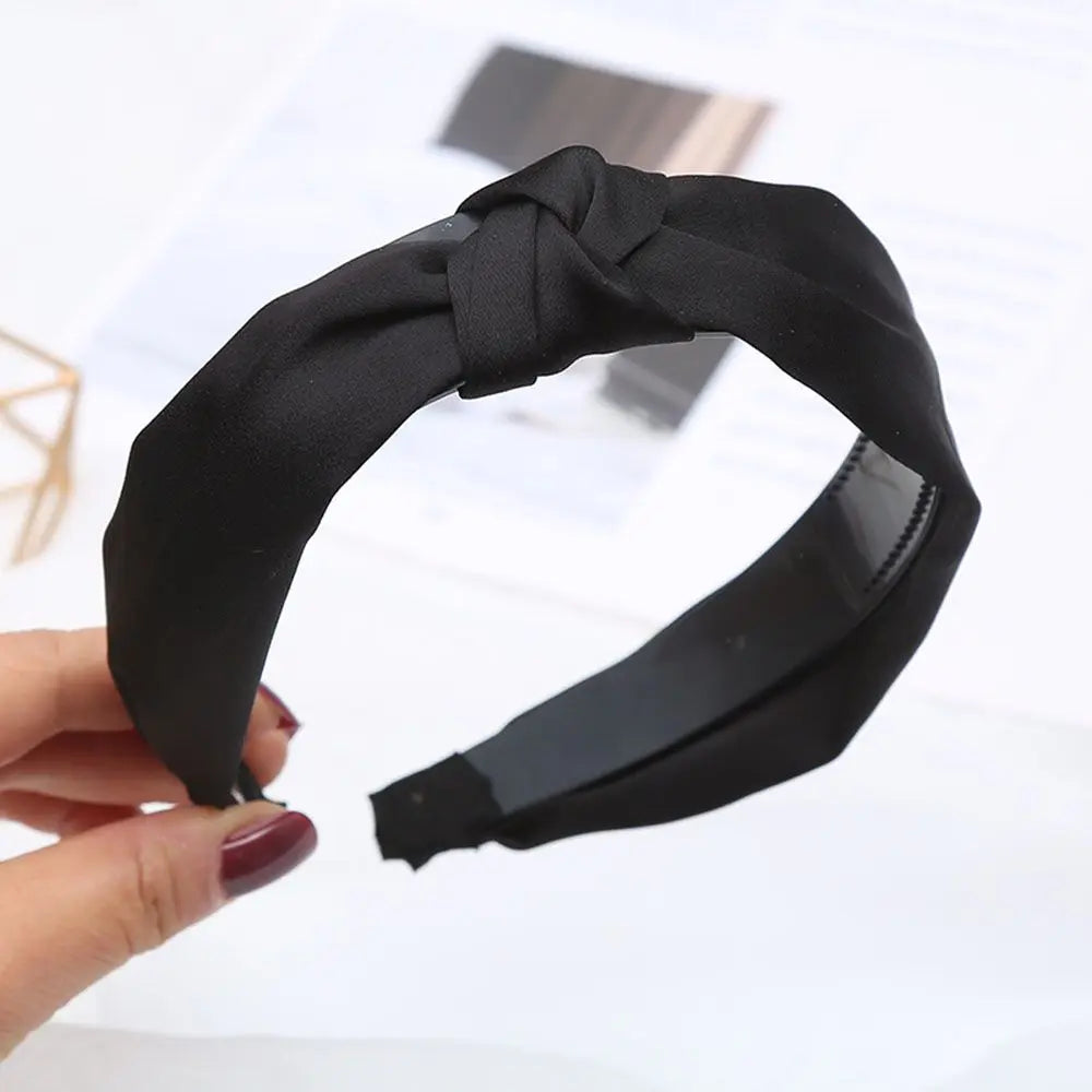 Women Girls Wide Top Knot Hair Bands Headdress Solid Color Cloth Headband Bezel Girls Hairband Hair Hoop Female Hair Accessories