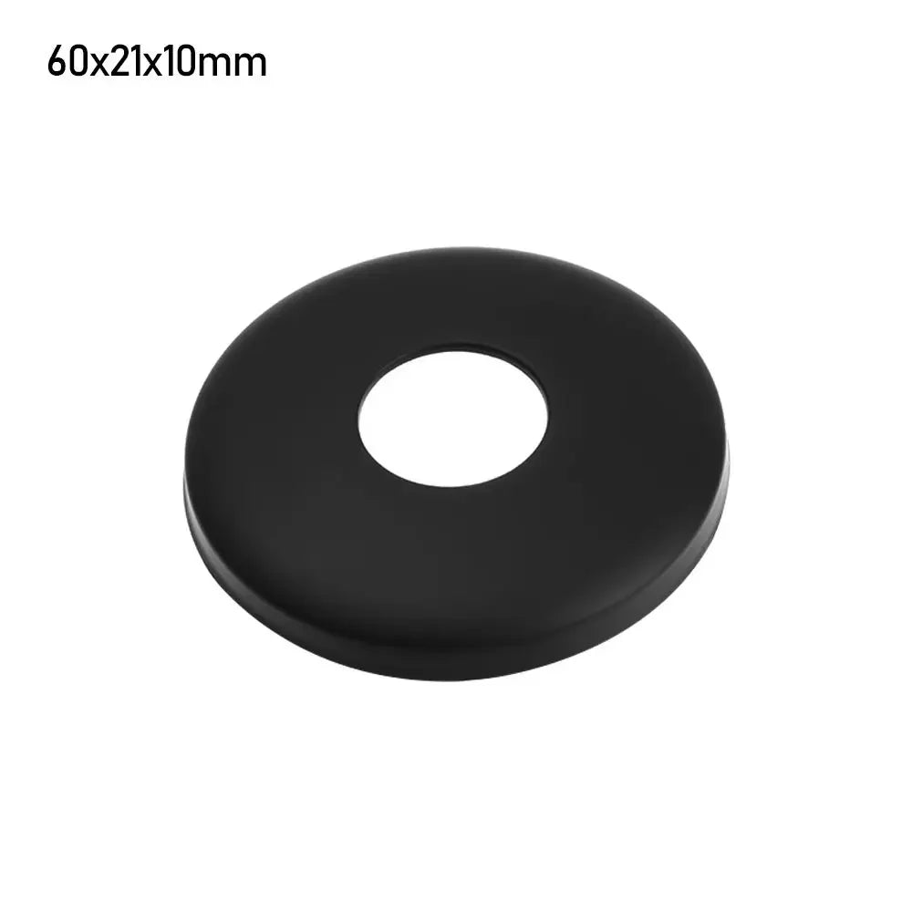 Black Shower Faucet Decorative Cover Chrome Finish Stainless Steel Wall Flange Water Pipe Wall Covers Bathroom Faucet Accessory