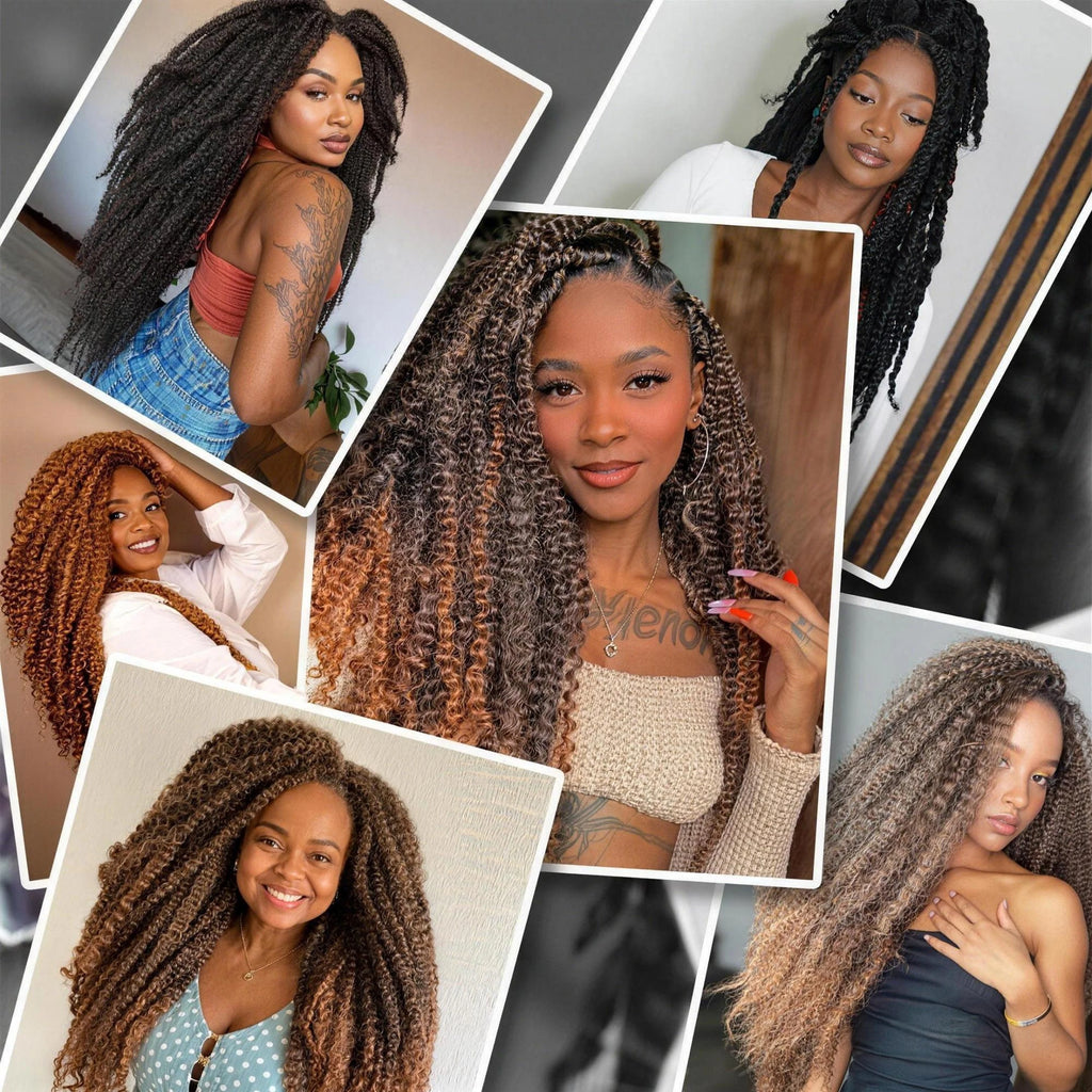 Afro Kinky Twist Crochet Hair Braids Marley Braid Hair 18inches Senegalese Curly Crochet Synthetic Braiding Hair Extensions