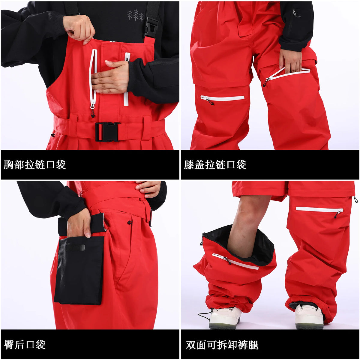 GSOU New Hip-hop Couple Snow Cargo Pants Woman Snowboard Clothing Loose Skiing Pants Man Alpine Sport Windproof Warm Trousers
