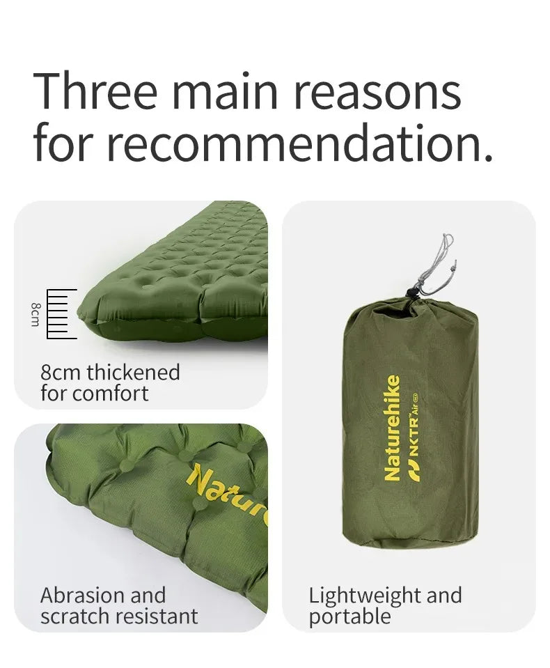 Naturehike Ultralight Sleeping Pad Insulated Inflatable Sleeping Pad R4.6 Inflatable Air Mat 4 Seasons Outdoor Camping Air Mattress