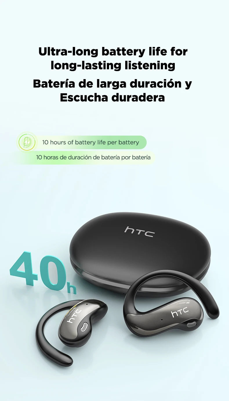 Bluetooth Wireless Headset HTC NE19 Open Ear Sports Earbuds Strong Bass Waterproof Ear Hook Stereo Bluetooth Auricles Choice