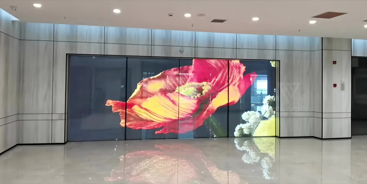 P6 Flexible Transparent Film Screen High Brightness LED Display for Shopping Mall Exhibition