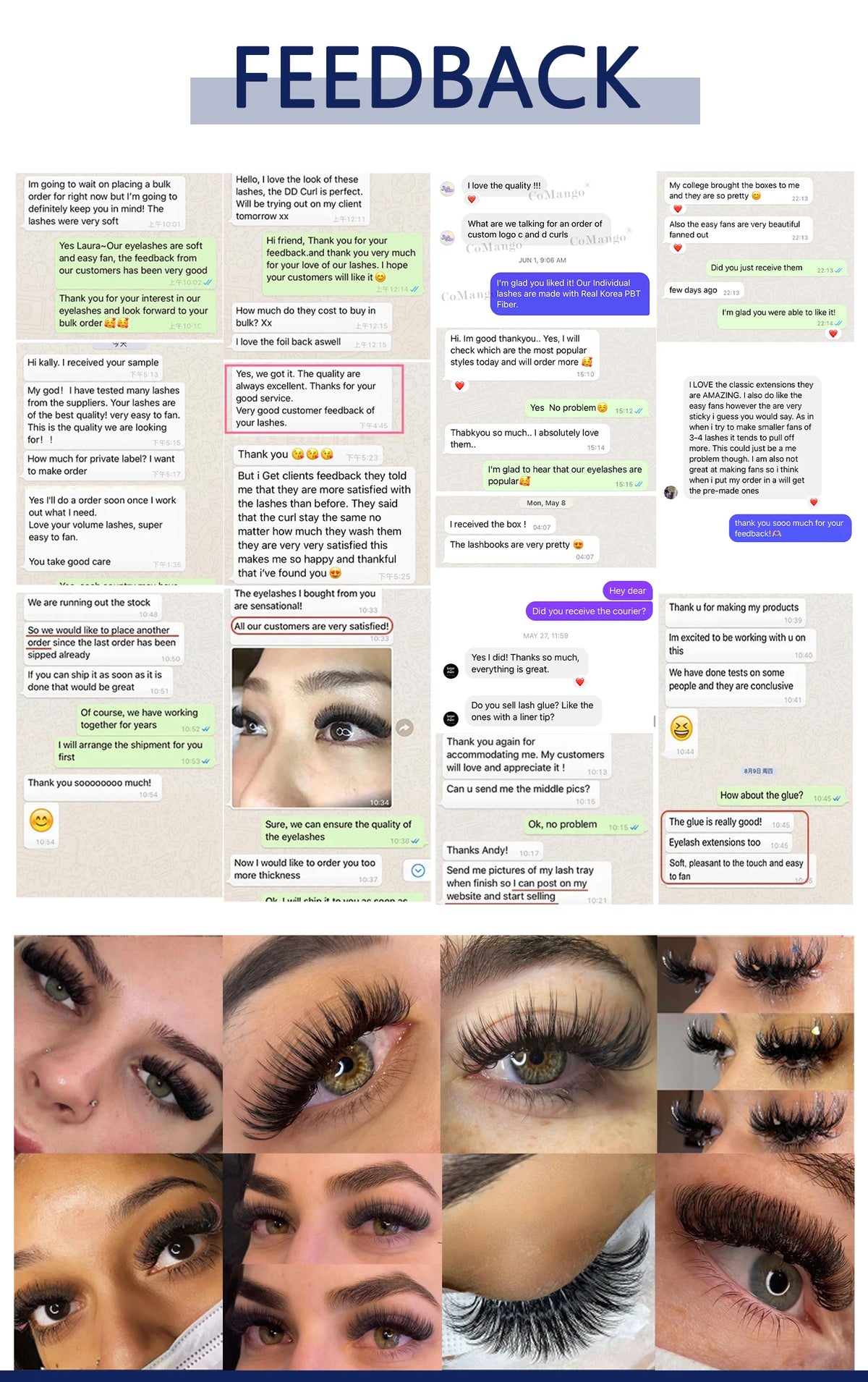 CoMango C/D/LC/LU Smaller Spacing 3D/4D W Shaped Eyelashes Extension 3D/4D Style Premade Fans Lashes Volume Lightweight Eyelash