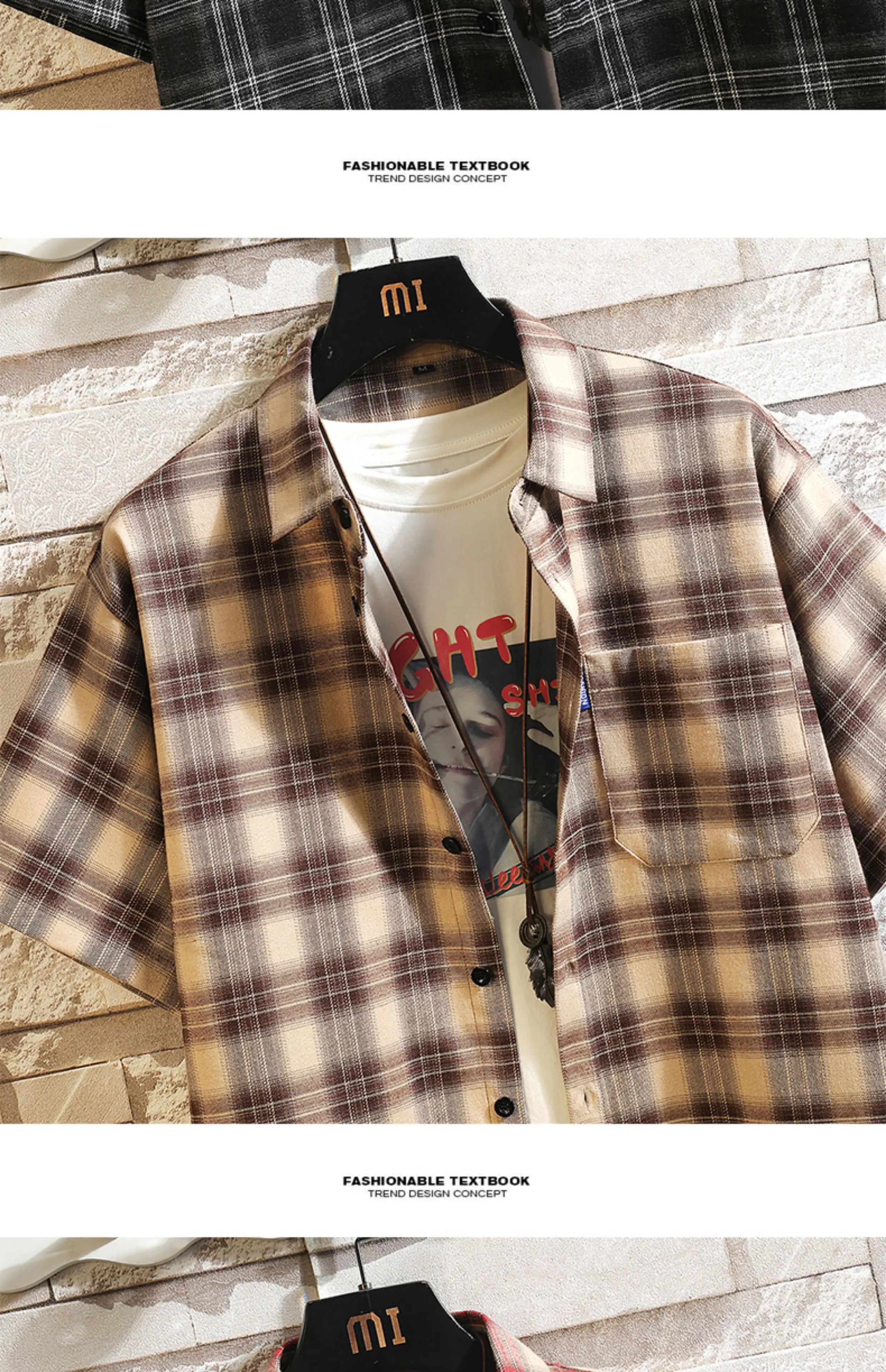 New Men's Shirts Casual Loose Designer Plaid Short Sleeve Shirts Mens Clothing Trend Social Mens Office Shirt Daily Work 5XL