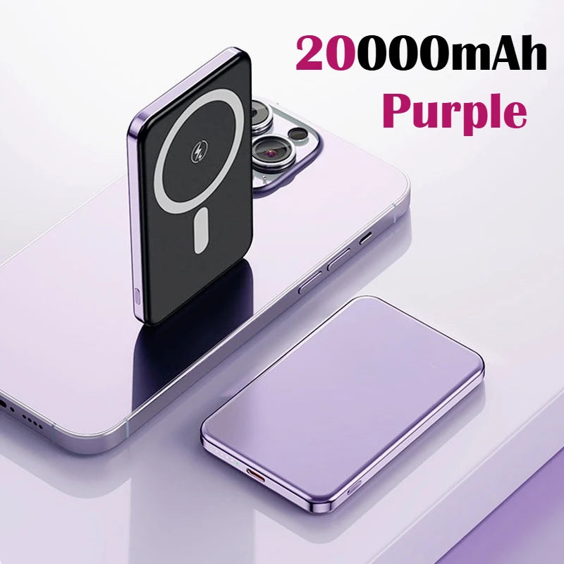 Taepiaai 20000mAh Magnetic Wireless Power Bank Ultra Thin Portable CCC Certified Super Fast Charging Pack for MagSafe for Iphone