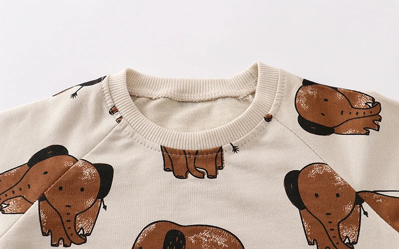Little maven New Tops Kids Clothes Baby Boys Autumn Children's Clothing 2024 Spring Cartoon Elephant Infants Sweatshirts Hoodie