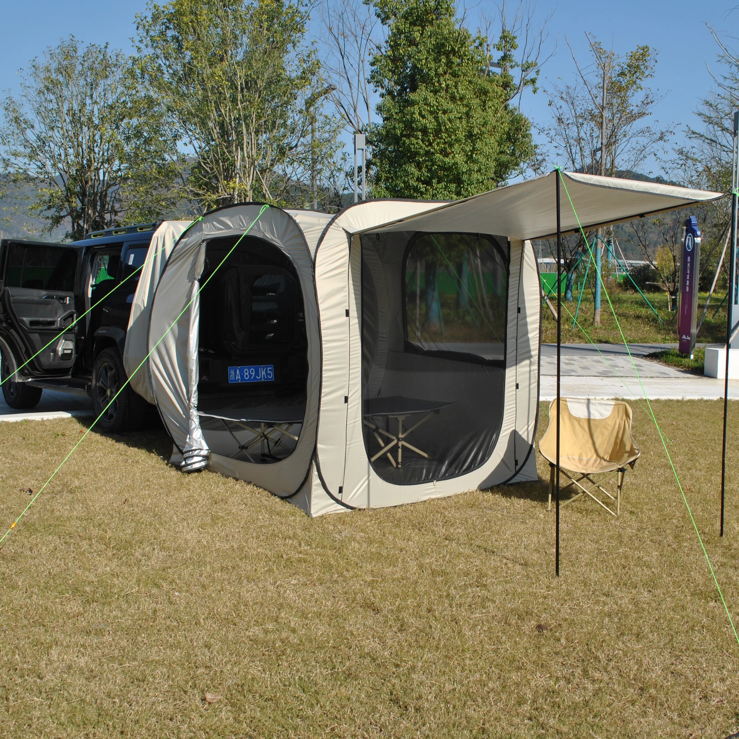 Car Tent Waterproof Tent, Car Tailgate Tent,Pop Up Car Rear Tent, SUV Tent Camping Car Tents for Campers Multipurpose Truck Tent