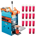 Manual Tea Cup Sealer Machine 300 Cup/h Blue Manual Boba Tea Sealer Machine 95mm Cup Diameter Cup Sealing Machine