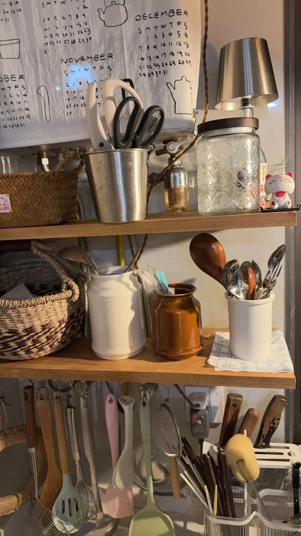 Kitchen Utensil Holder, Ceramic Cooking Utensil Holder for Counter Top, Storage Organizer for Spatula Spoon and Fork Storage Jar
