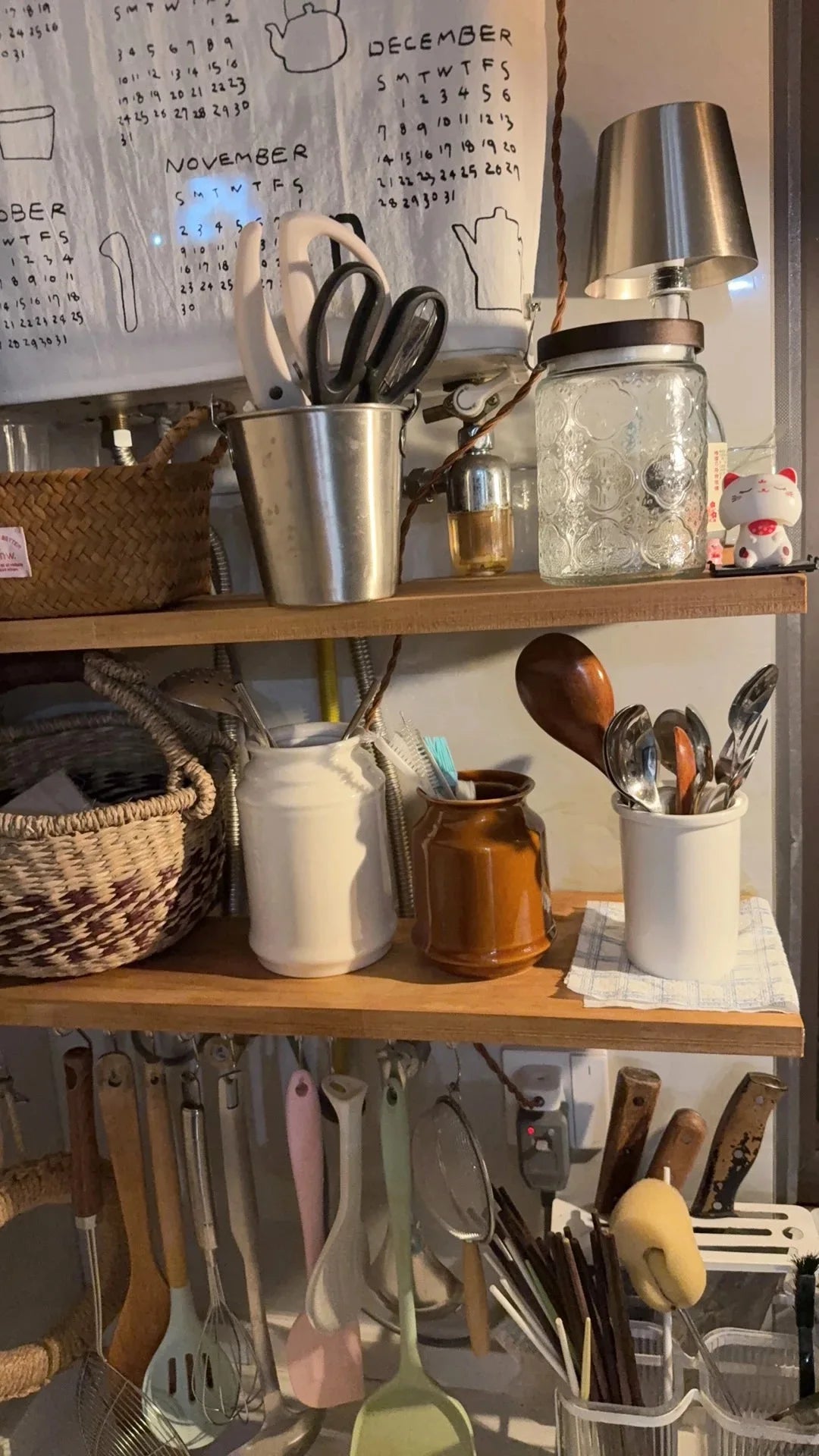 Kitchen Utensil Holder, Ceramic Cooking Utensil Holder for Counter Top, Storage Organizer for Spatula Spoon and Fork Storage Jar