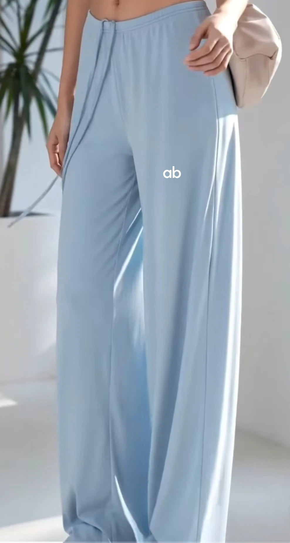 Women Wide Leg Yoga Pants Drawstring Loose Drape Straight Leg Long Pants Fitness Running Pilates Training Sports Trousers