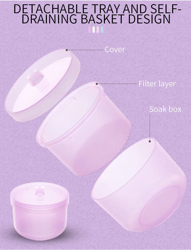 Nail Drill Bits Disinfection Box Double Layer Filtration Cleaning Box Manicure Storage Case Nail Brush Cleaning Container