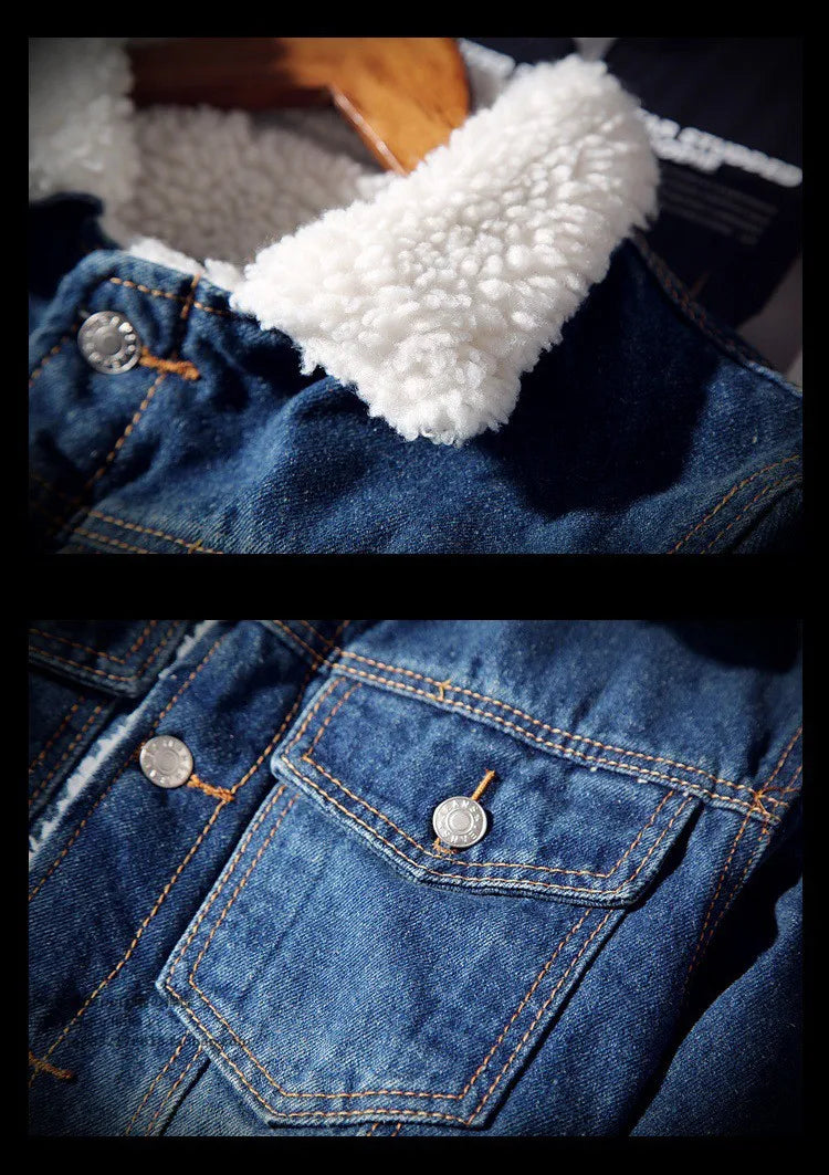 Winter Men Denim Jacket Trendy Warm Wool Liner Coat Men Thicker Outwear Jean Jackets Men Cowboy Casual Outfits Plus Size 5XL 6XL