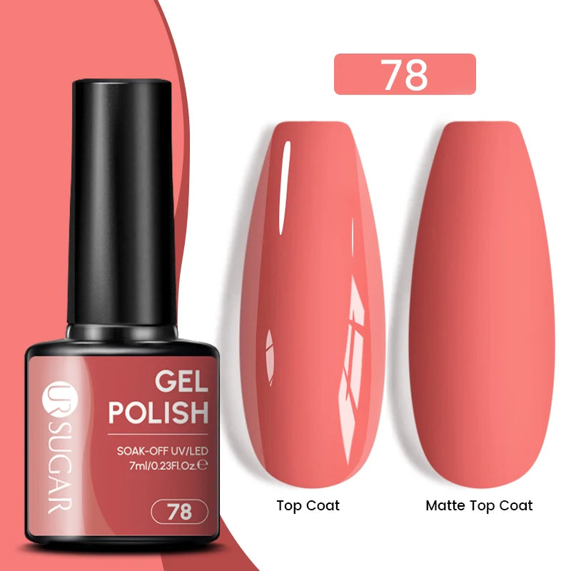 UR SUGAR 7ML Valentine’s Day Gel Nail Polish 107 Colors Classic Black Red Glitter Semi Permanent Autumn Soak Off UV Gel Varnish