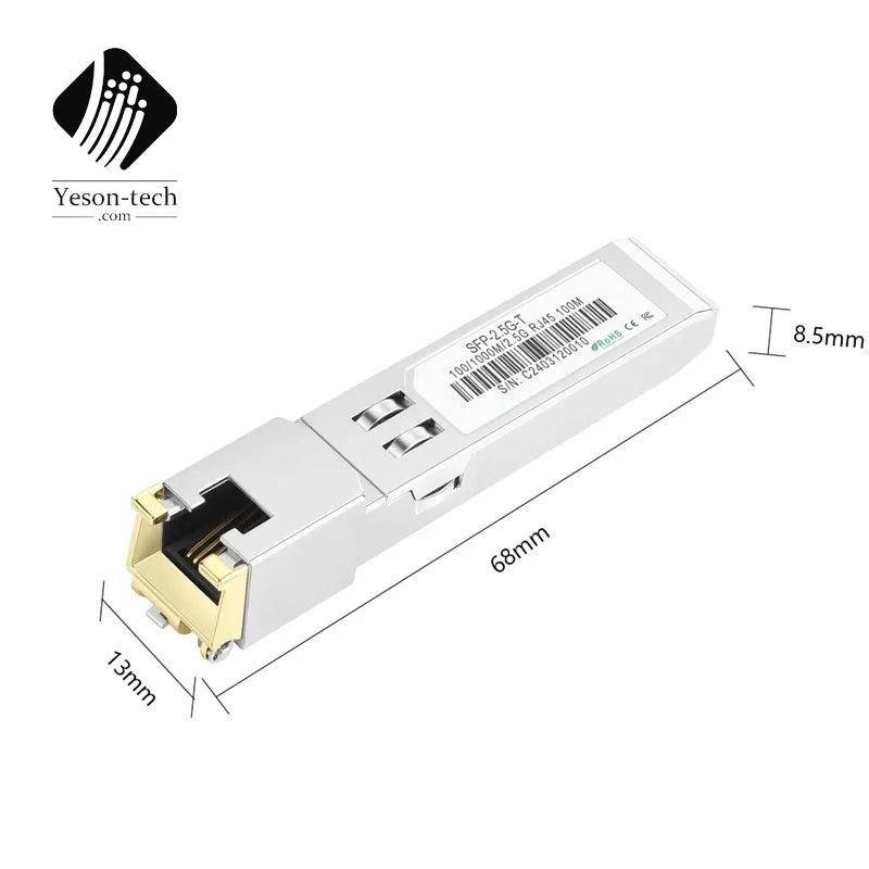 sfp 2.5g rj45 Port 100M SFP Copper Module Fiber SFP Transceiver Module Optical Ethernet Switch Compatible Mikrotik/Cisco