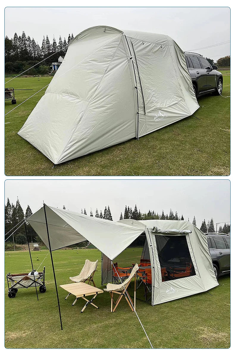 Camping Car Box Docking Tent, Portable Waterproof Car Rear Tent, 3-4 Person Extension Tent, Sunshade Tunnel Tent Outdoor