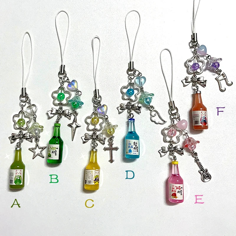 Y2K Soju Phone Charm Handmade Unique Gift for Girls 1 Piece