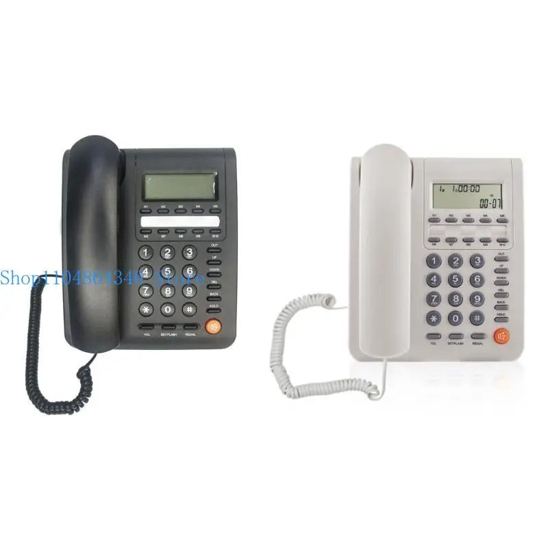 5asd Desktop Landline Telephone Fixed Phone Corded Telephone with Caller Display Cord Record for Home Hotel Offices and More