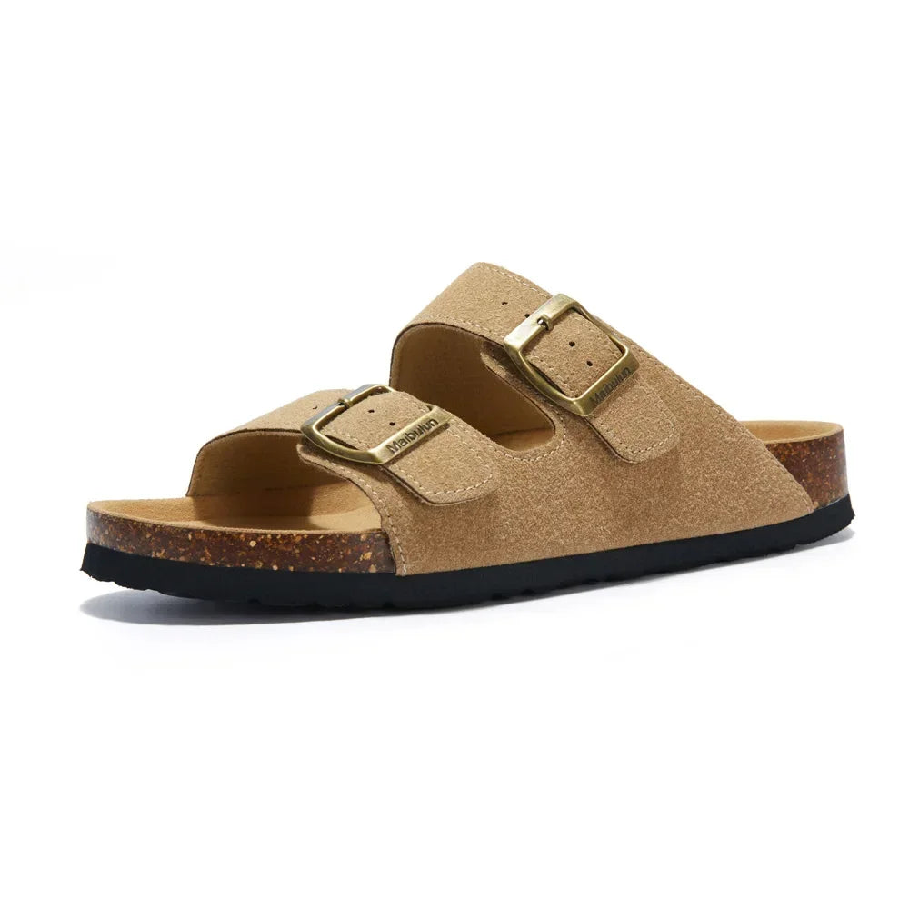 Flat Slippers For Women 2025 New Luxury Men Indoor Bottom Non Slip Cork Slippers Women's Beach Outdoor Home Flip Flops Sandals