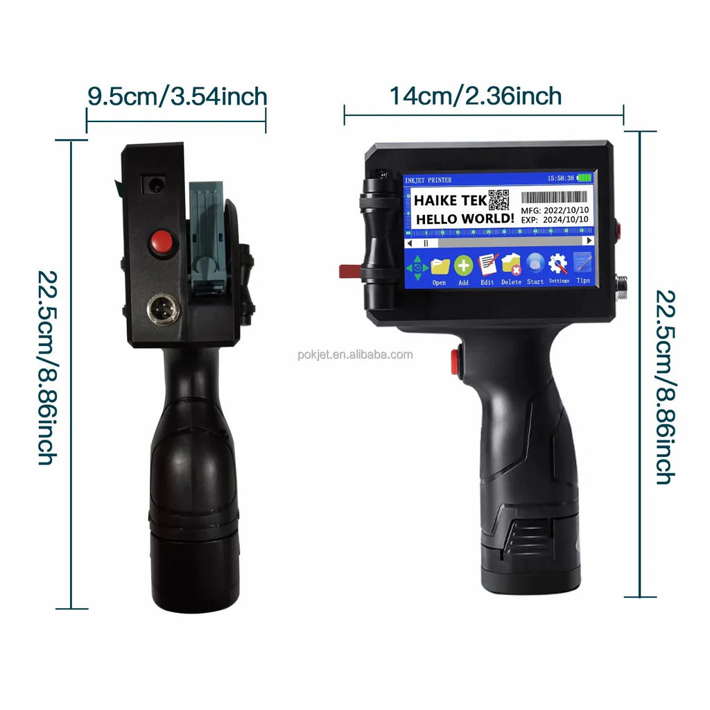 25.4mm QR Bar Batch Code Variable Number Variable Date Logo Expiry Date Lable Portable Hand Jet Handheld Thermal Inkjet Printer