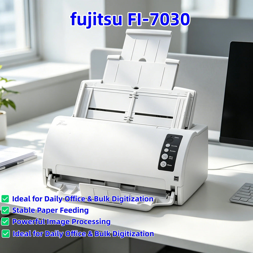 Fujitsu FI7030 Value-Priced Office Color Duplex Document Scanner with Auto Document Feeder (ADF) 600dpi USB Document Scanner