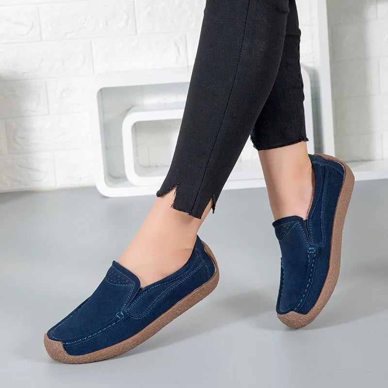 Spring Autumn Women Shoes Big Size Flats Women Suede Loafers Soft Comfortable Women Casual Shoes Slip On Moccasins Shoes Female