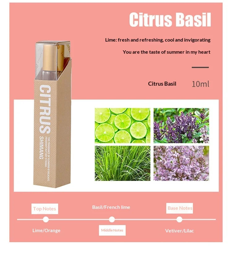 Floral Roll-On Perfume for Women & Men Long Lasting Light Fragrance Popular Scent for Young Girls Students Portable 10ml Parfum
