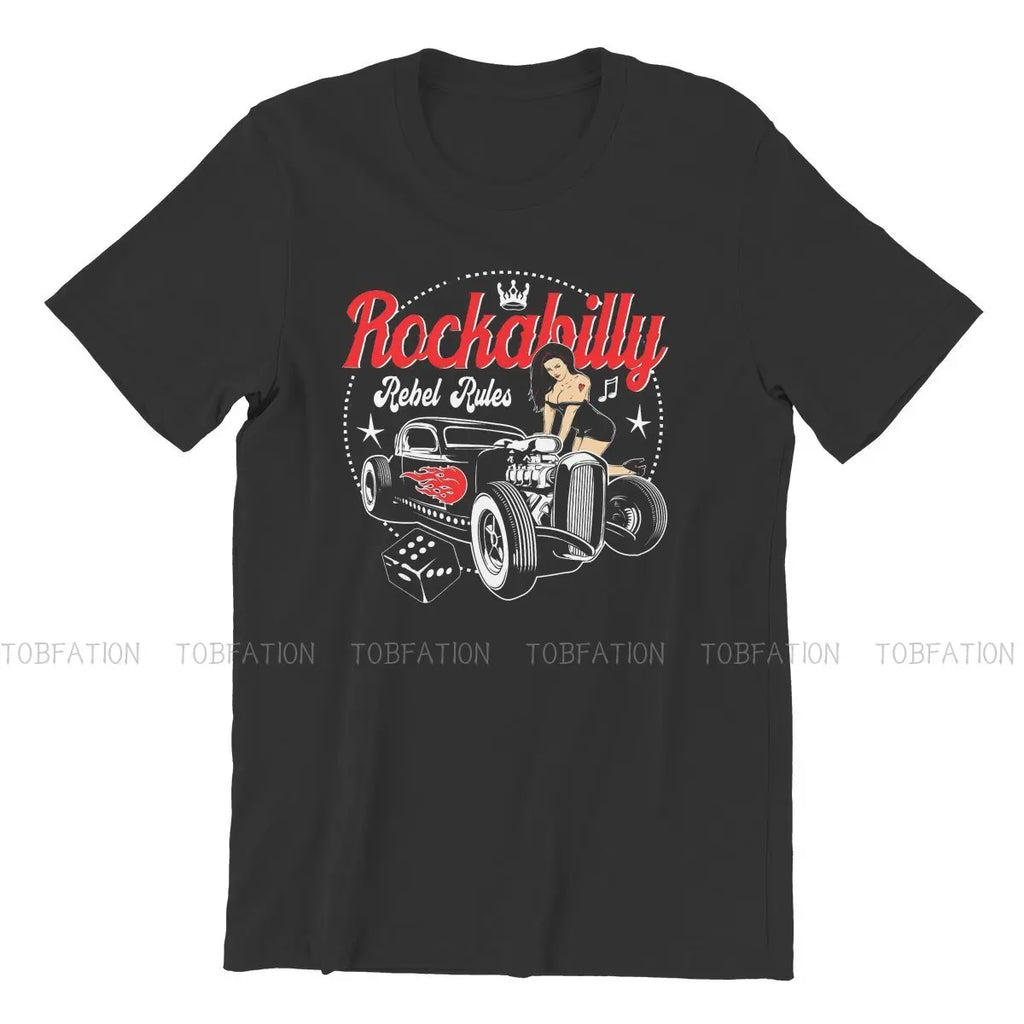 Rockabilly Music Hot Rod Sock Hop Dance Vintage Rock and Roll Essential T Shirt Vintage Cotton Men Tees Harajuku Crewneck TShirt