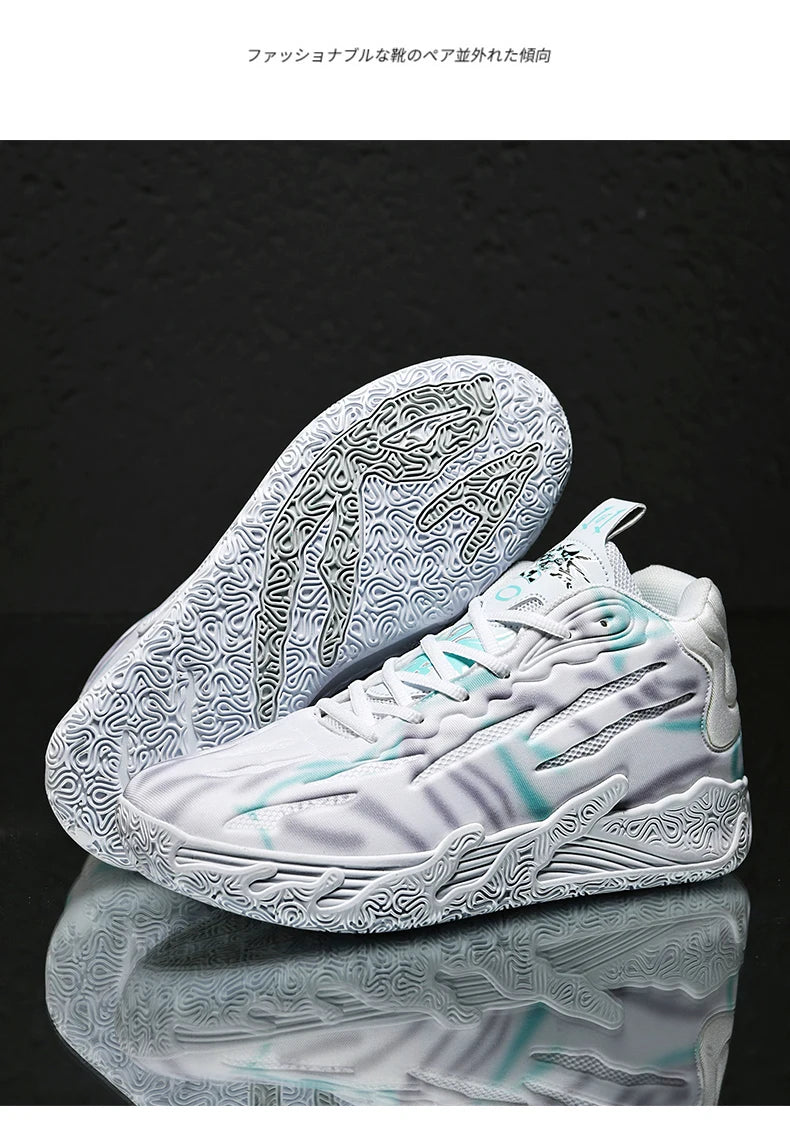 Men Basketball Shoes Field Training High-top Comfortable Non-slip Sports Footwear Luxury Lace-up Flat Sneaker for Men Traf Homme