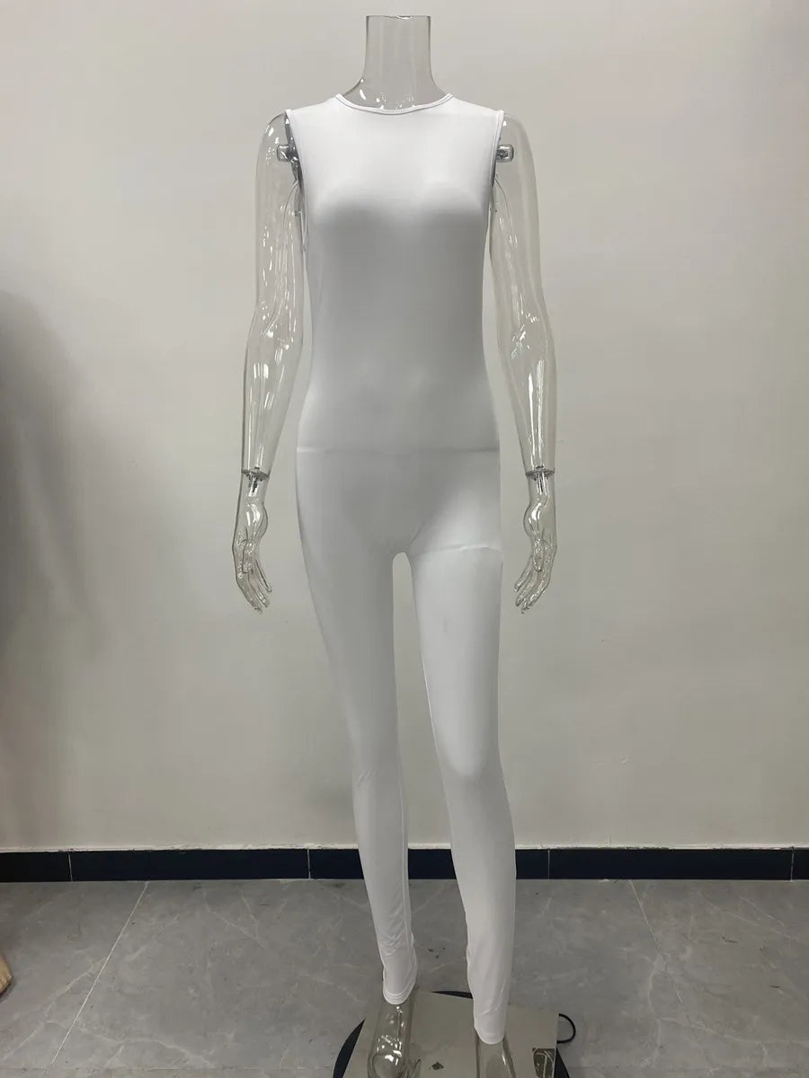 Pencil Jumpsuit for Women Full Seasons Casual Fitness Sporty Playsuit Sleeveless Slim Activewear All In One Jumpsuit Clothing