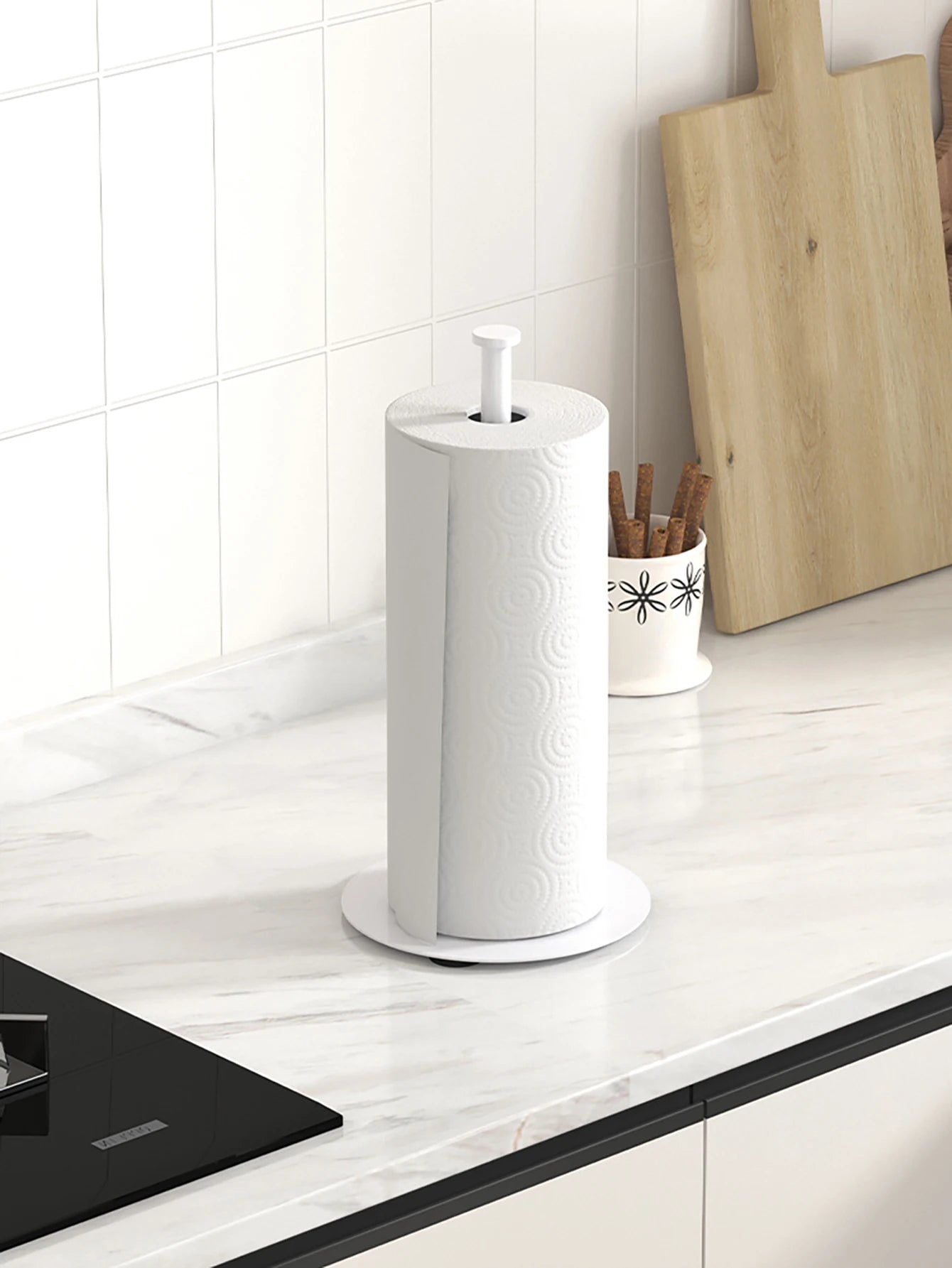 Kitchen Roll Holder with Weighted Base - Heavy-Duty Countertop Organizer, Space-Saving Design for Paper Towels, Kitchen supplies