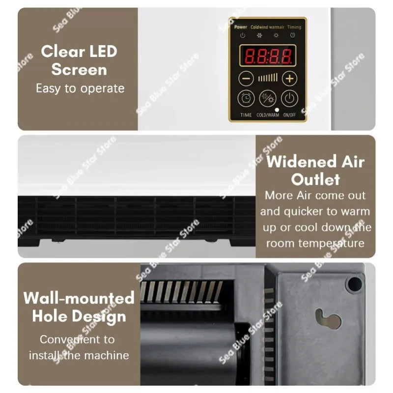 Heater 110V220V, European, Australian and American standards Warm air Wall-mounted electric heater Household bathroom Bedroom