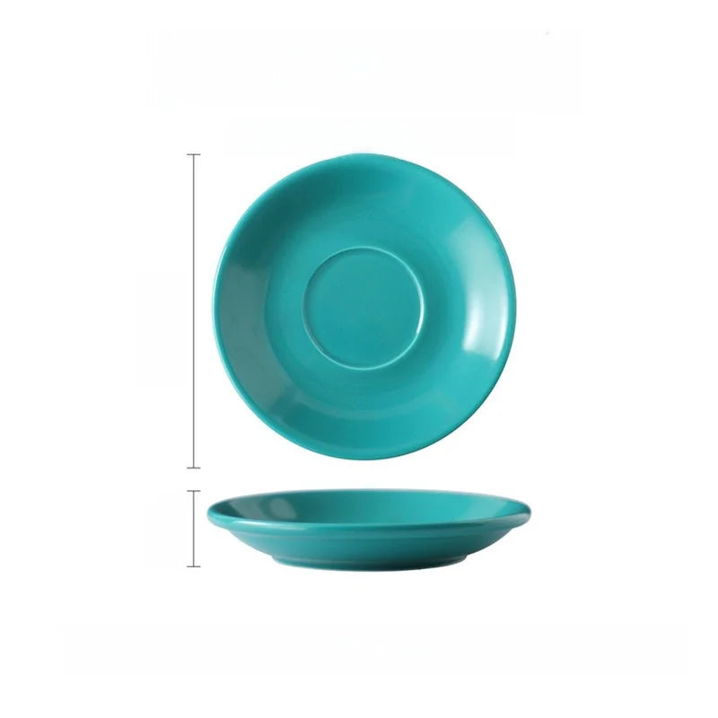 European Style Matte Latte Cup Ceramic Cappuccino Cup Large Mouth Coffee Cup Plate Set Handmade Craftsmanship 300ml