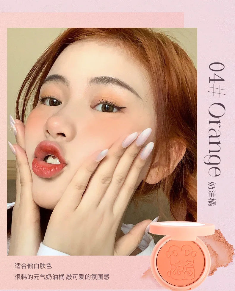 JILL LEEN Monochrome Colorful Soft Mist Blush Disc Highlight Grooming Peach Gills Purple Matte Brightening Expansion Color